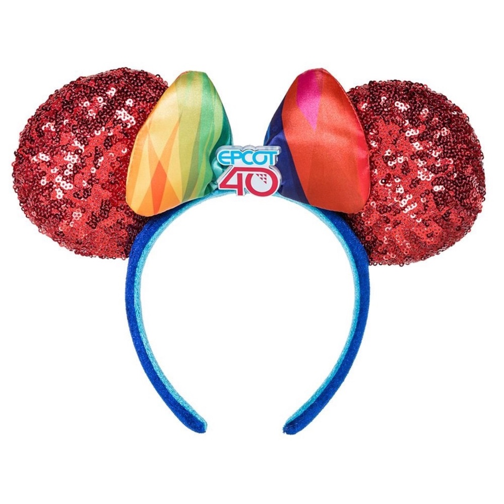 New Disney Park Epcot 40th Anniversary Limited release Sequin & Satin bow ears